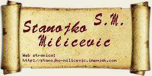 Stanojko Milićević vizit kartica